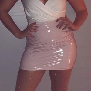 Light Pink Leather Skirt